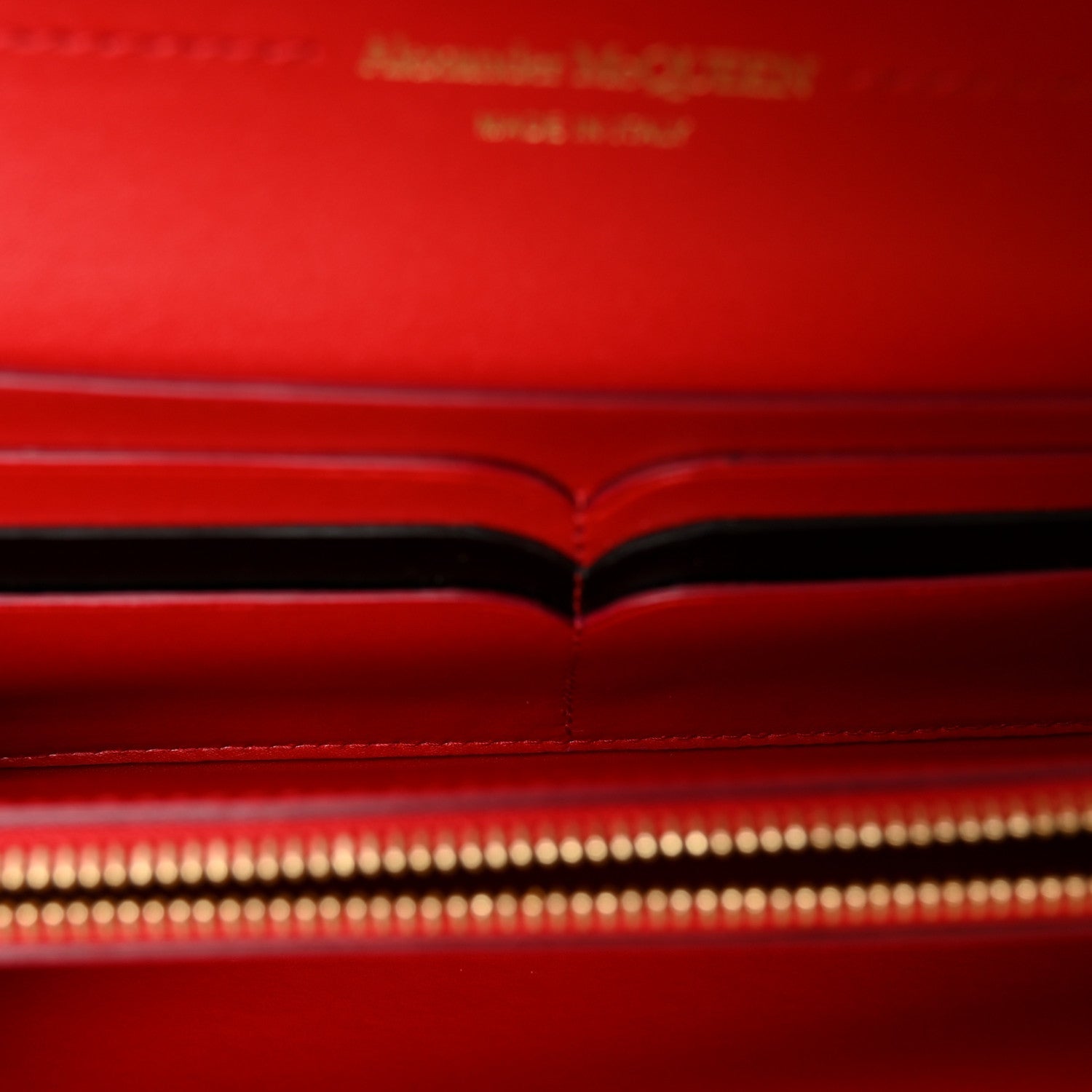 Calfskin Wallet on Chain Red