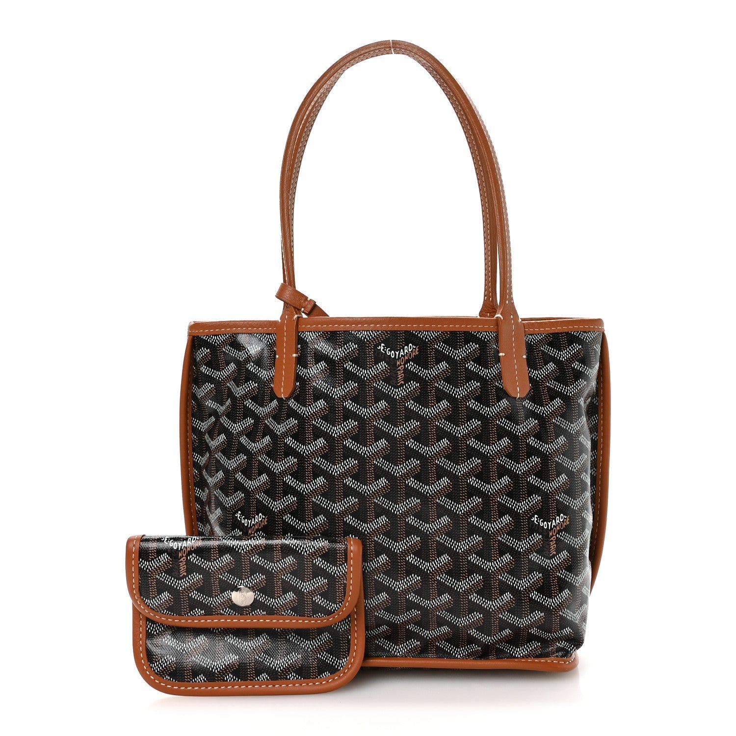 Goyardine Reversible Mini Anjou Black Gold