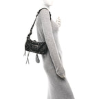 Agneau Arena Mini Le Cagole Duffle Crossbody Bag Black