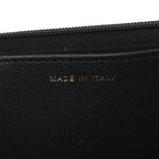 Lambskin Quilted Crystal Handle Wallet On Chain WOC Black