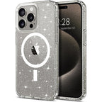 Entronix [Magnetic] Case Compatible with iPhone 15 Pro Max - [Hard Back] Glitter Clear