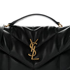 Lambskin Quilted Toy Loulou Puffer Monogram Chain Satchel Black