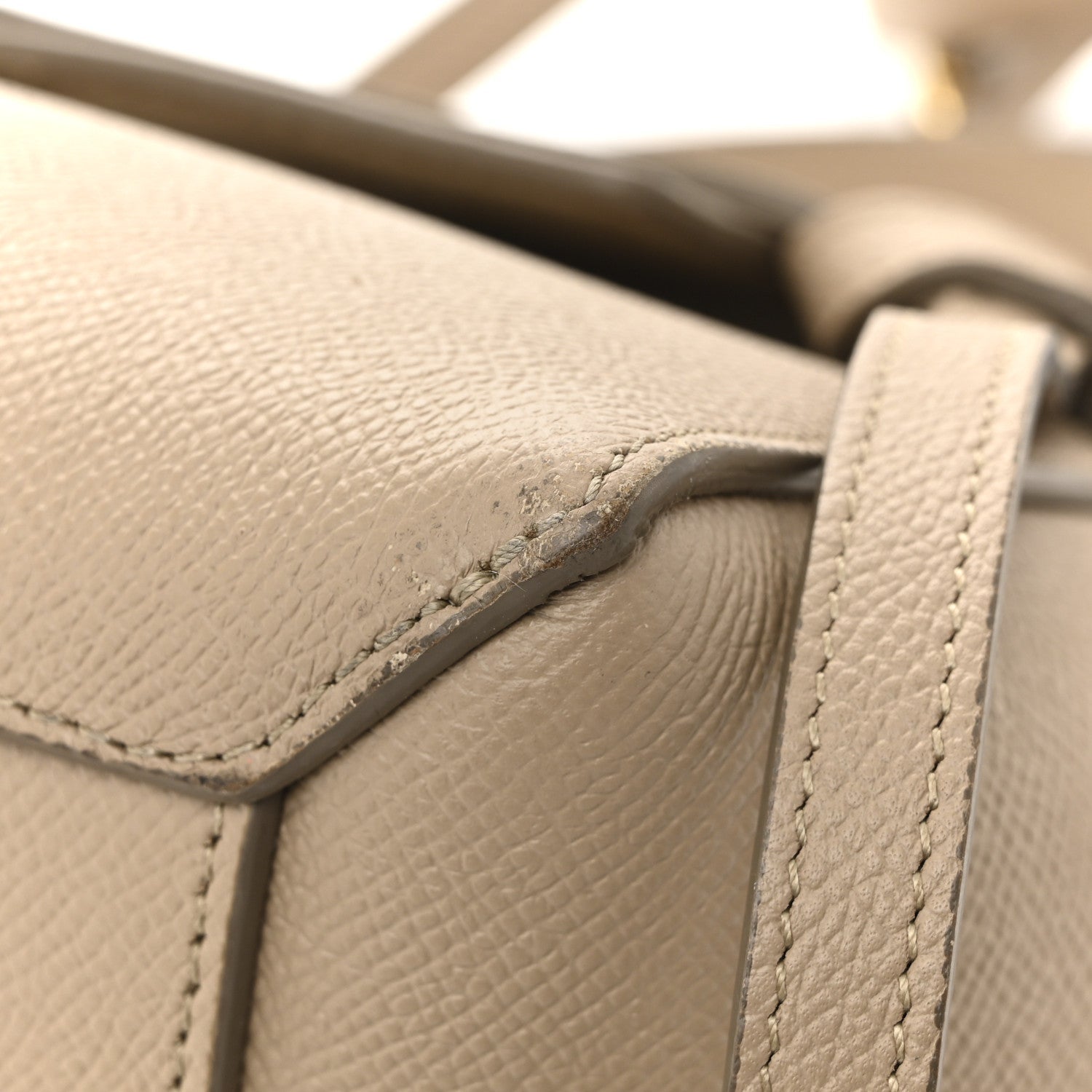 Grained Calfskin Nano Belt Bag Light Taupe