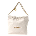 Shiny Calfskin Quilted Small Chanel 22 White