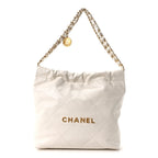 Shiny Calfskin Quilted Small Chanel 22 White