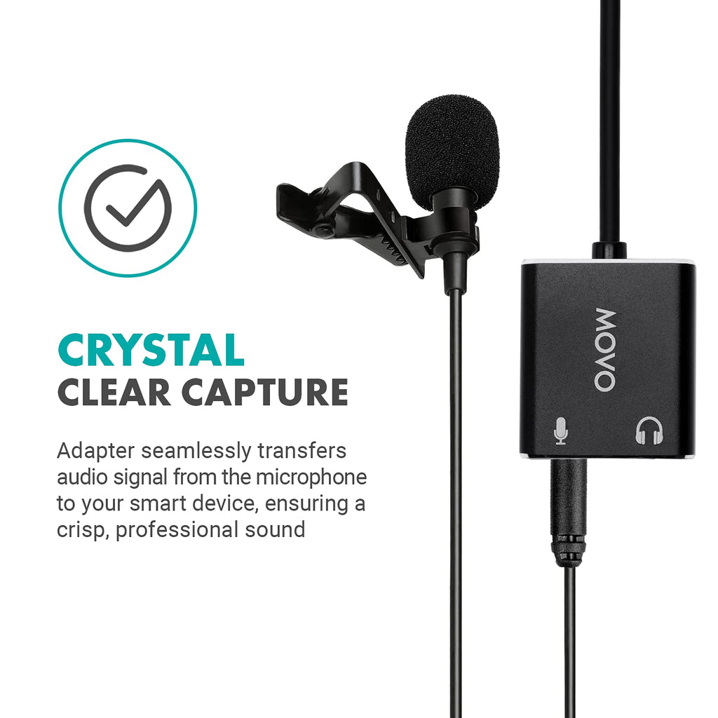 Movo USBC-AC2 TRS Mic. to USB-C Stereo Audio Sound Card