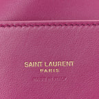 Smooth Calfskin Suede Medium Reversible Monogram Kate Satchel Rose Rubis