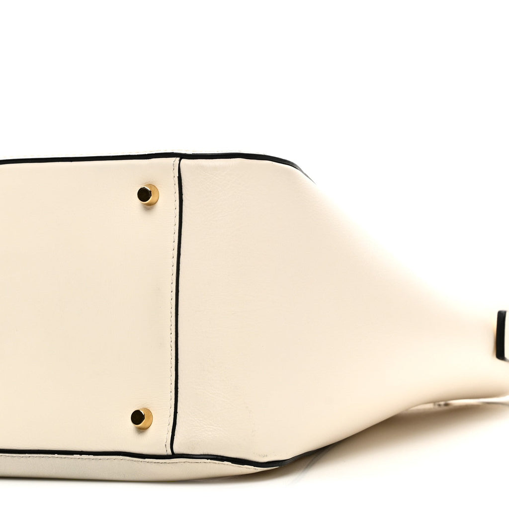 Calfskin VLogo Bucket Bag White