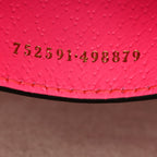 GG Supreme Monogram Textured Dollar Calfskin Web Ophidia Small Crossbody Bag Beige Ebony Fuchsia