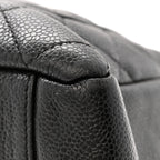 Caviar Quilted Grand Shopping Tote GST Black