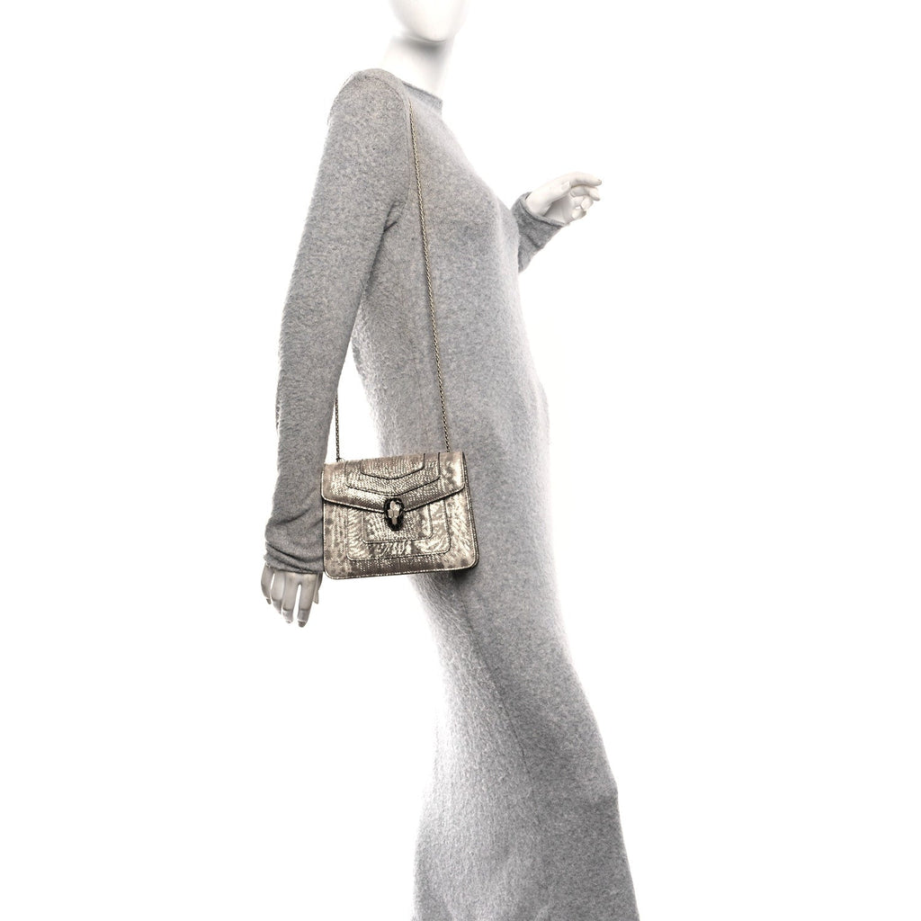 Metallic Karung Serpenti Forever Top Handle Gold