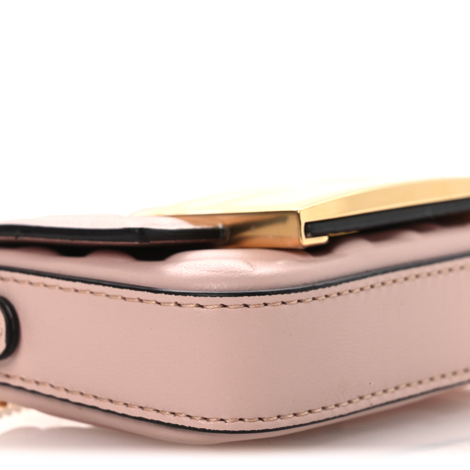Nappa Matisse FF Embossed Nano Maxi Buckle Baguette Charm Rosa Quarzo