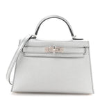 Metallic Chevre Chamkilight Mini Kelly Sellier 20 Argent