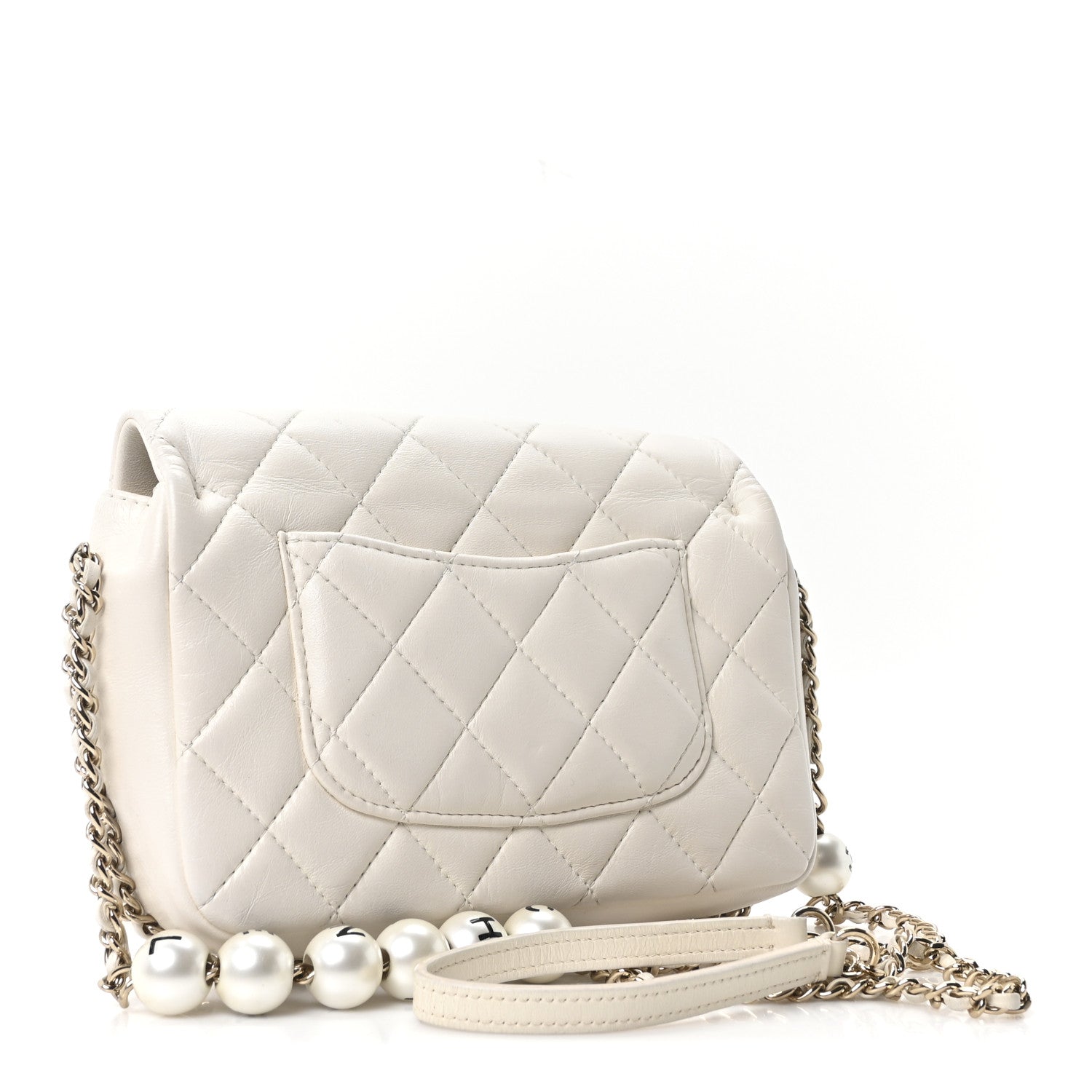 Lambskin Quilted Small My Precious Flap White