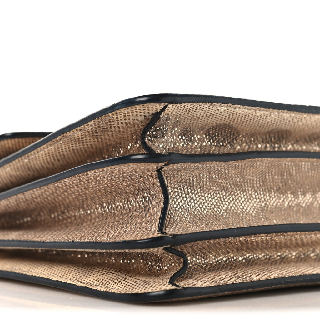 Metallic Karung Serpenti Forever Top Handle Gold