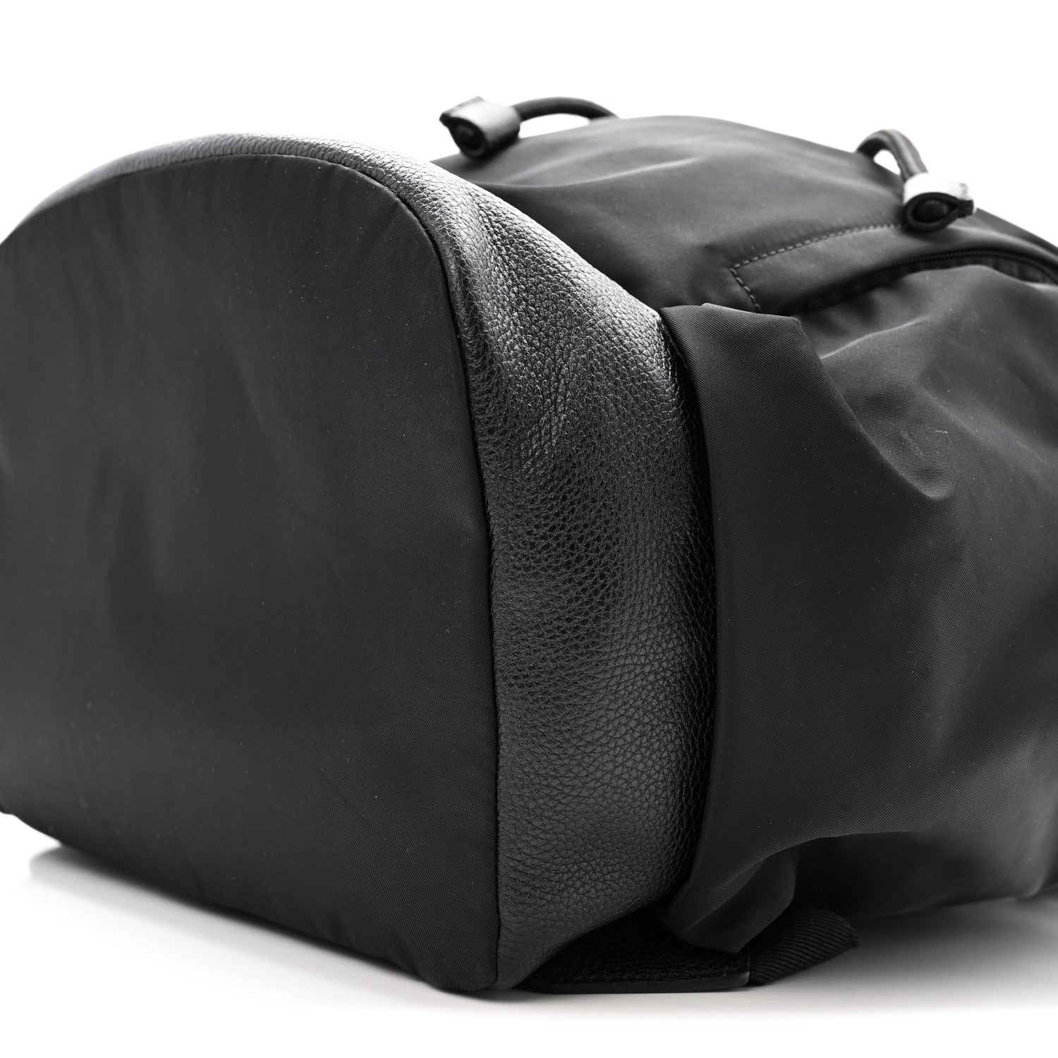 Nylon Grained Calfskin Watson Diaper Bag Black