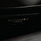 Grain De Poudre Textured Mixed Matelasse Triquilt Small Monogram Satchel Black