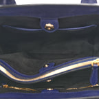 Derby Calfskin House Check Medium Banner Tote Ink Blue