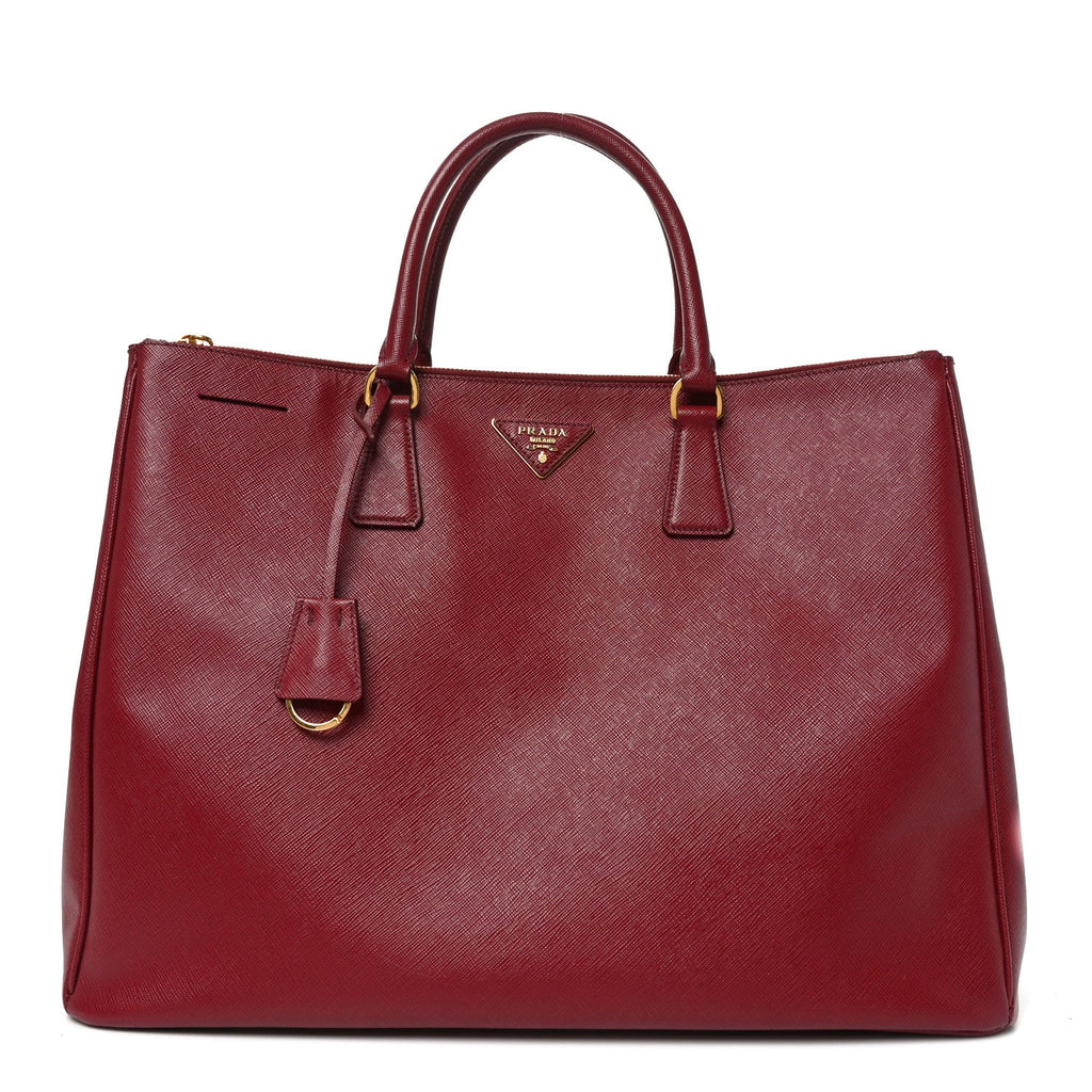 Saffiano Lux Extra Large Galleria Double Zip Tote Cherry