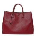 Saffiano Lux Extra Large Galleria Double Zip Tote Cherry