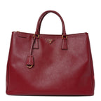 Saffiano Lux Extra Large Galleria Double Zip Tote Cherry