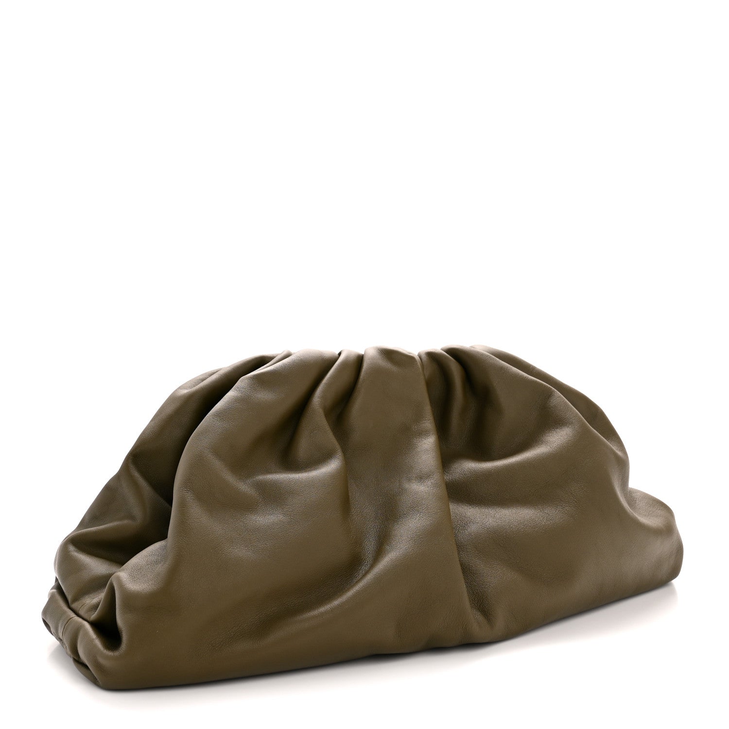 Smooth Butter Calf The Pouch Oversized Clutch Kaki Fondent