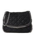 Shaggy Deer Quilted Falabella Shoulder Bag Black