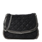 Shaggy Deer Quilted Falabella Shoulder Bag Black