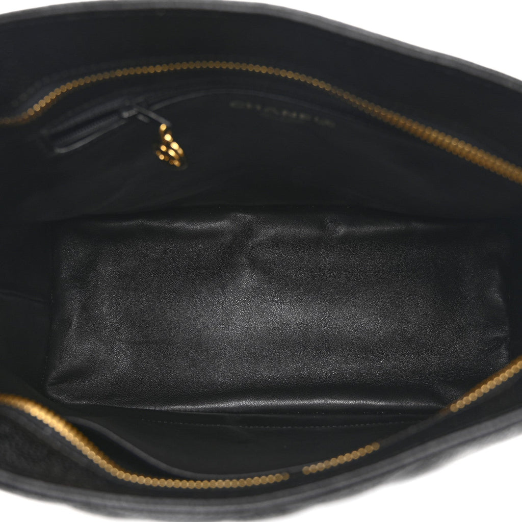 Caviar Quilted Medallion Tote Black