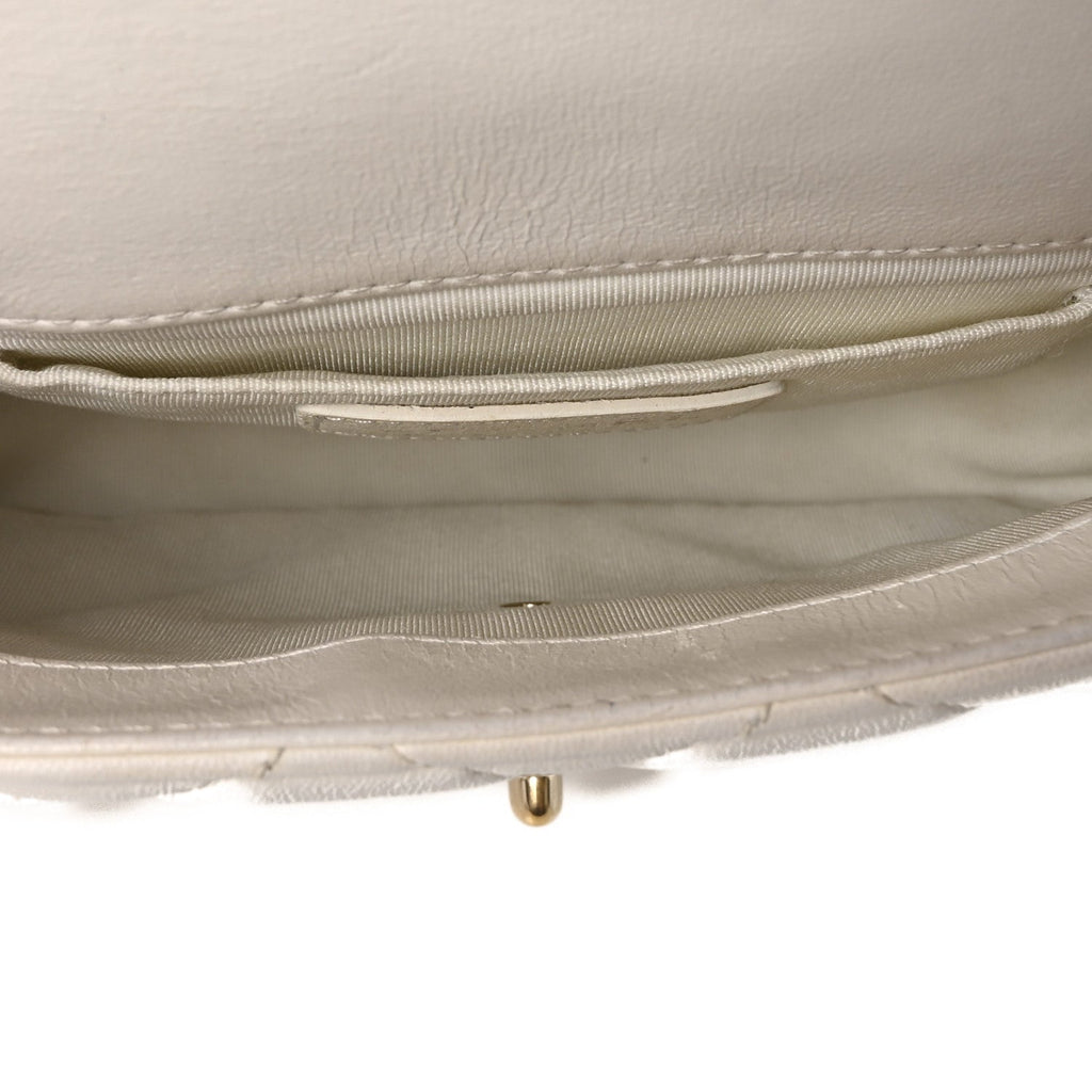 Lambskin Quilted Small My Precious Flap White