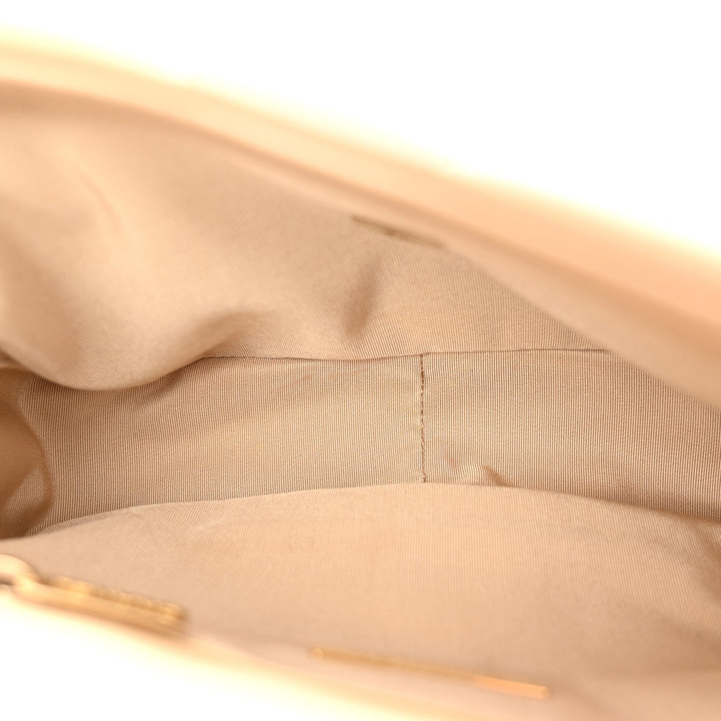 Lambskin Quilted Medium Chanel 19 Flap Dark Beige