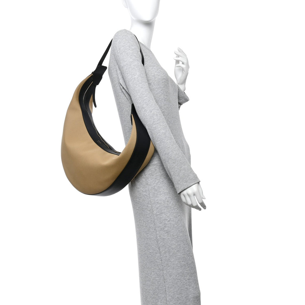 Canvas Calfskin August Hobo Beige