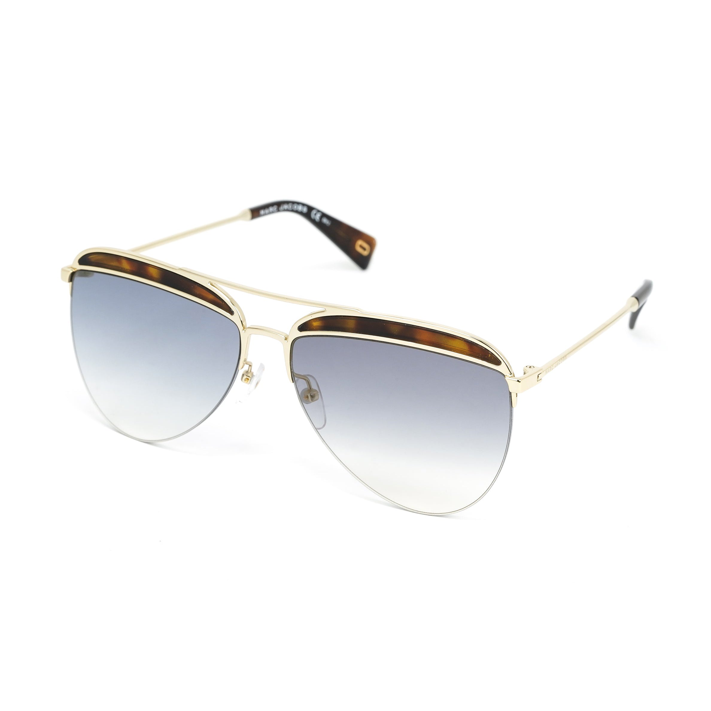 Marc Jacobs Women's Pilot Sunglasses Gold Gradient Blue Havana
