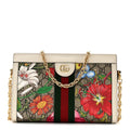 GG Supreme Monogram Flora Web Small Ophidia Chain Shoulder Bag White