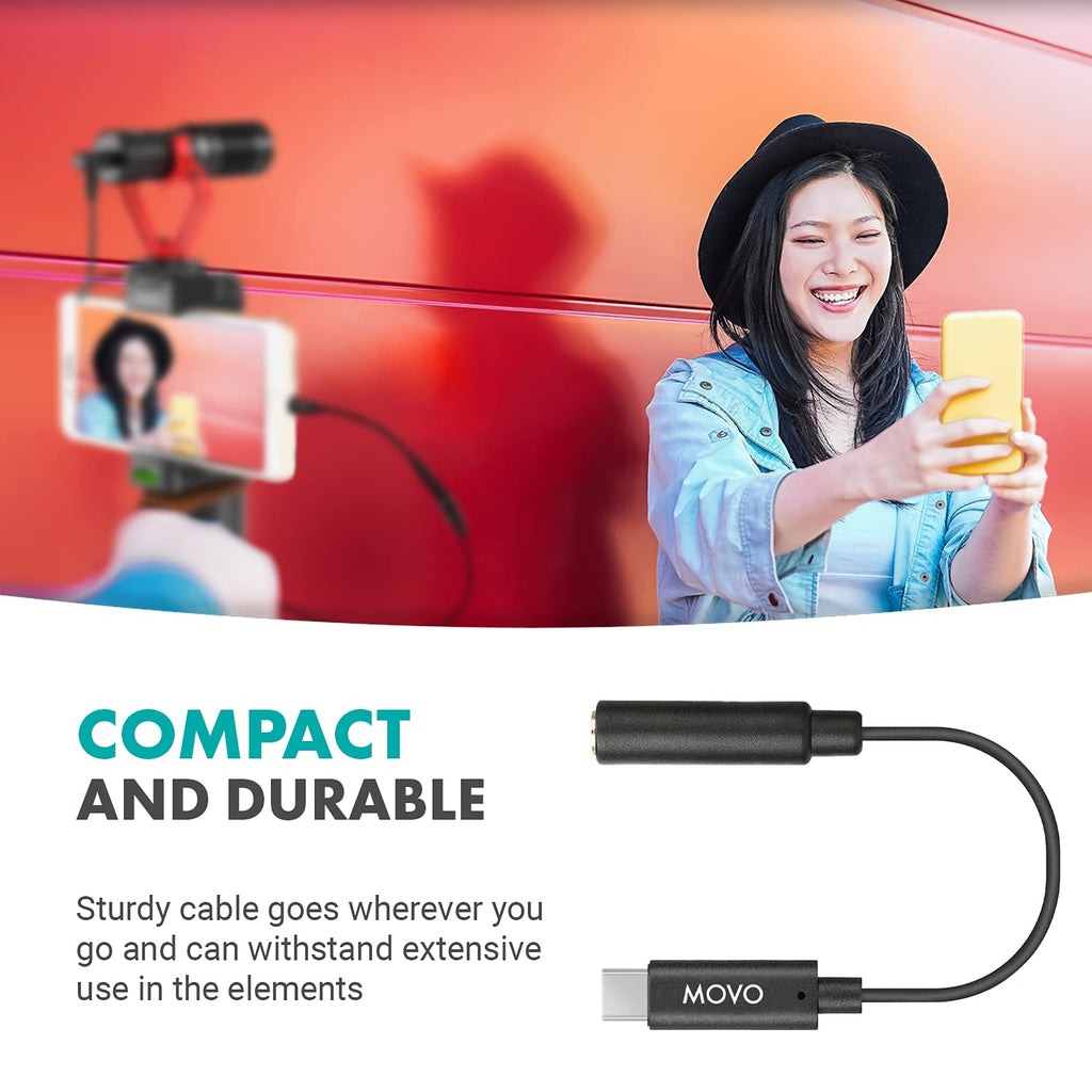 Movo UCMA-2 Female 3.5mm TRRS to USB-C Mic. Adapter