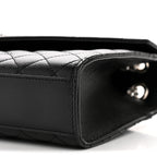 Grain De Poudre Textured Mixed Matelasse Triquilt Medium Monogram Satchel Black