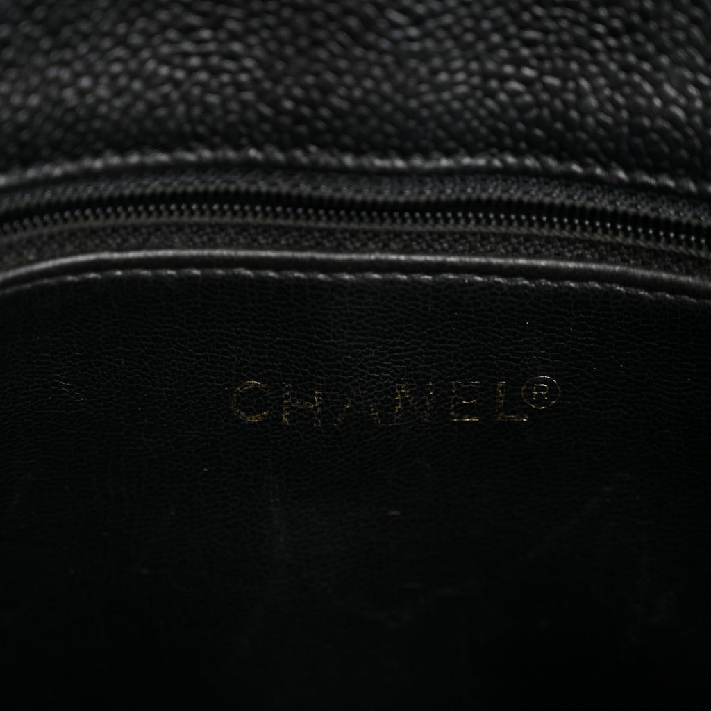 Caviar CC Flap Shoulder Bag Black