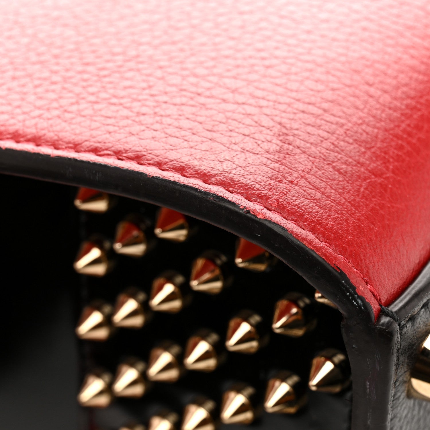Calfskin Empire Patent Studded Medium Paloma Loulou Carmin Black