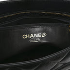 Caviar Quilted Medallion Tote Black