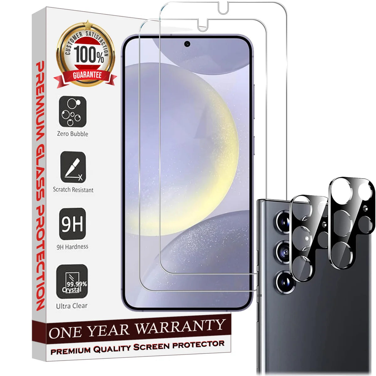 Entronix Clear Screen Protector & Camera Lens Protector Compatible with Galaxy S25 Ultra - 4 Piece Combo