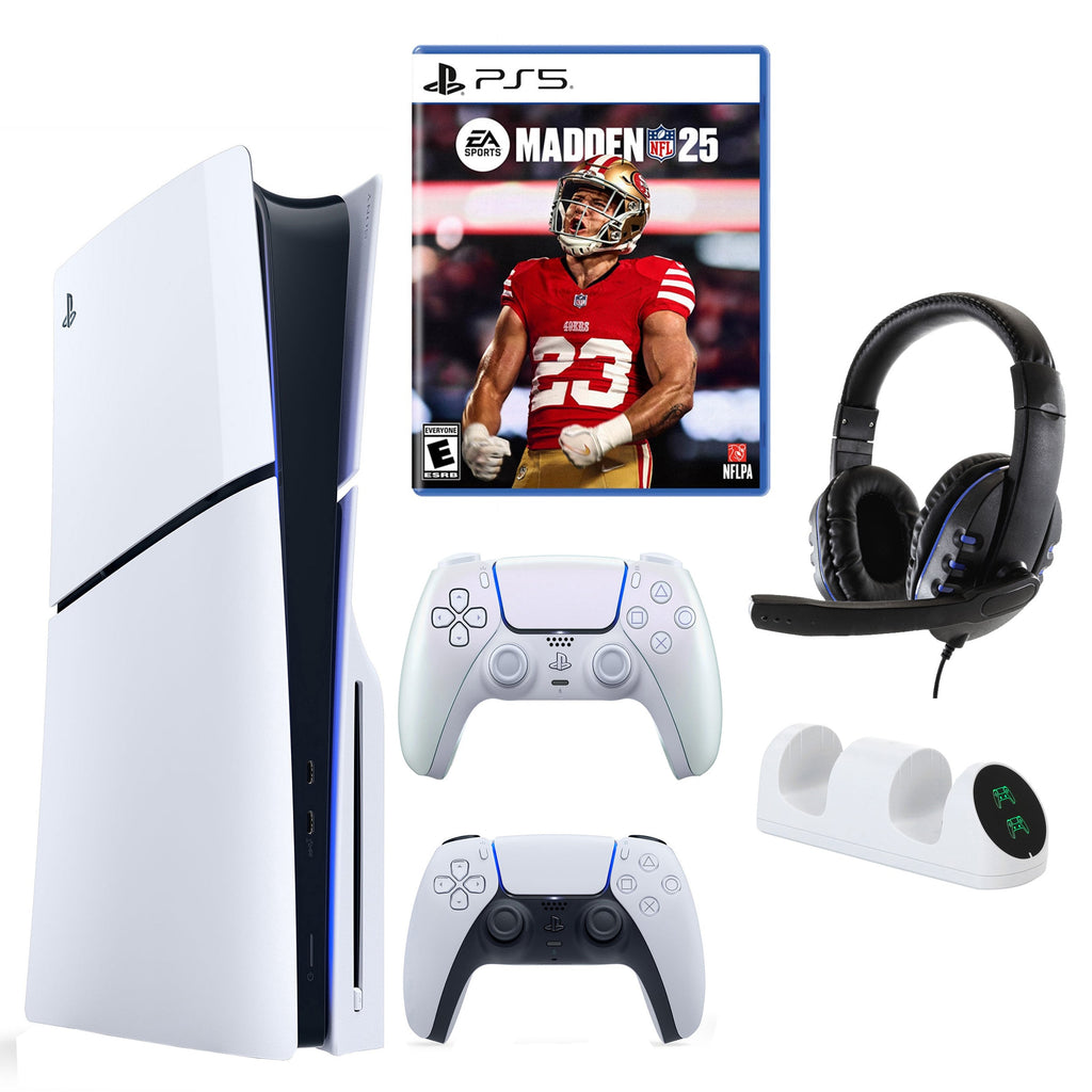 PS5 Slim with Madden NFL 25, Extra Controller & Accessories