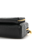 Grained Calfskin Caro Double Pouch Black