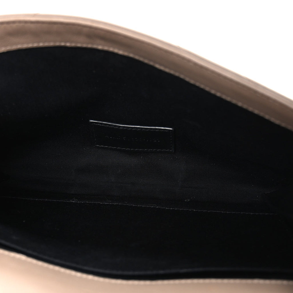 Lambskin Matelasse Chevron Monogram Cassandre Flap Pouch Dark Beige