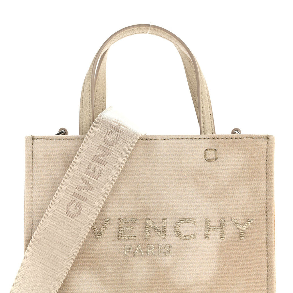 Tie Dye Canvas Mini G Shopping Tote Beige