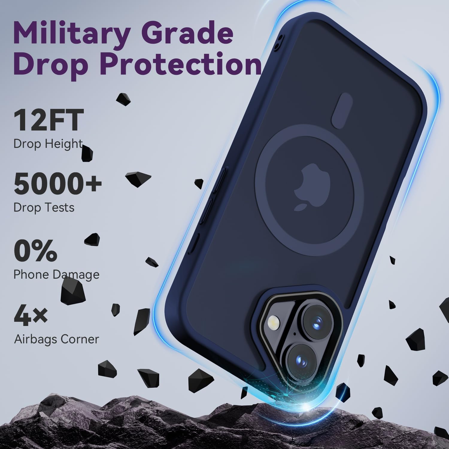 Entronix Bundle Compatible with iPhone 16 Plus - [Magnetic] Translucent Matte Case & 2 Clear Screen Protectors