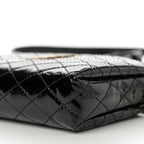 Patent Quilted Gaby Zipped Pouch Black