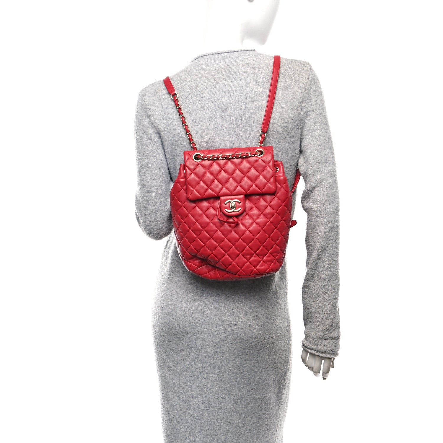 Lambskin Quilted Small Urban Spirit Backpack Dark Pink