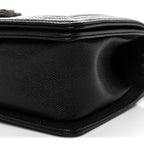 Caviar Quilted Small Boy Flap Black