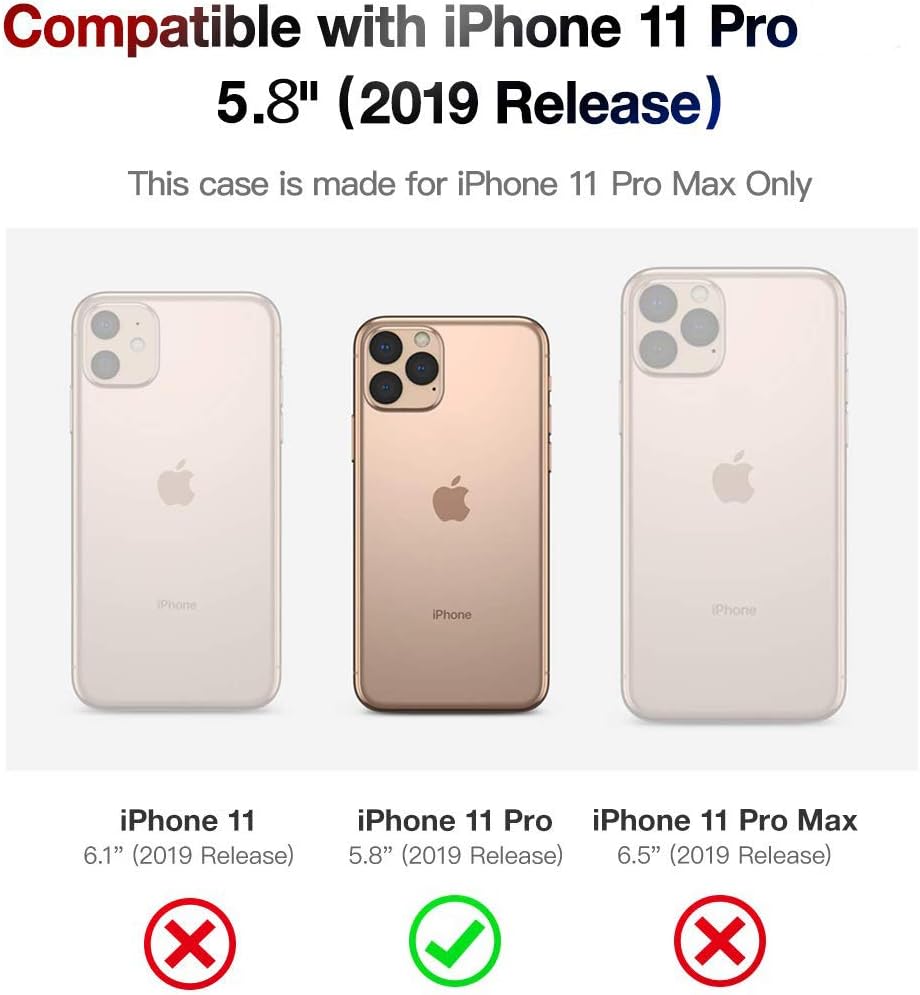 Entronix Case Compatible with iPhone 11 Pro - [Hard Back] Thick Clear