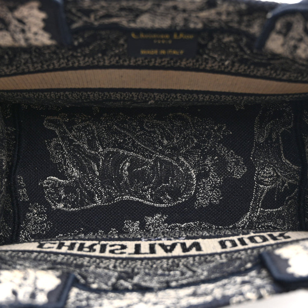 Canvas Embroidered Small Dioriviera Toile De Jouy Book Tote Blue